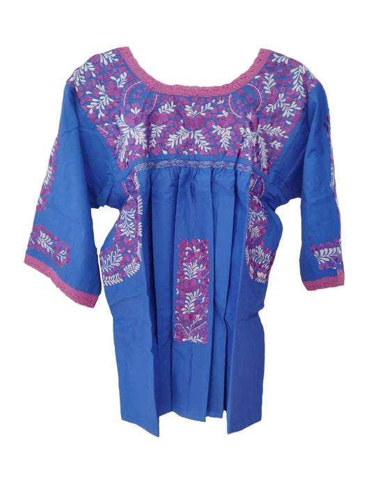 Embroidered 3/4 Sleeve Blouse